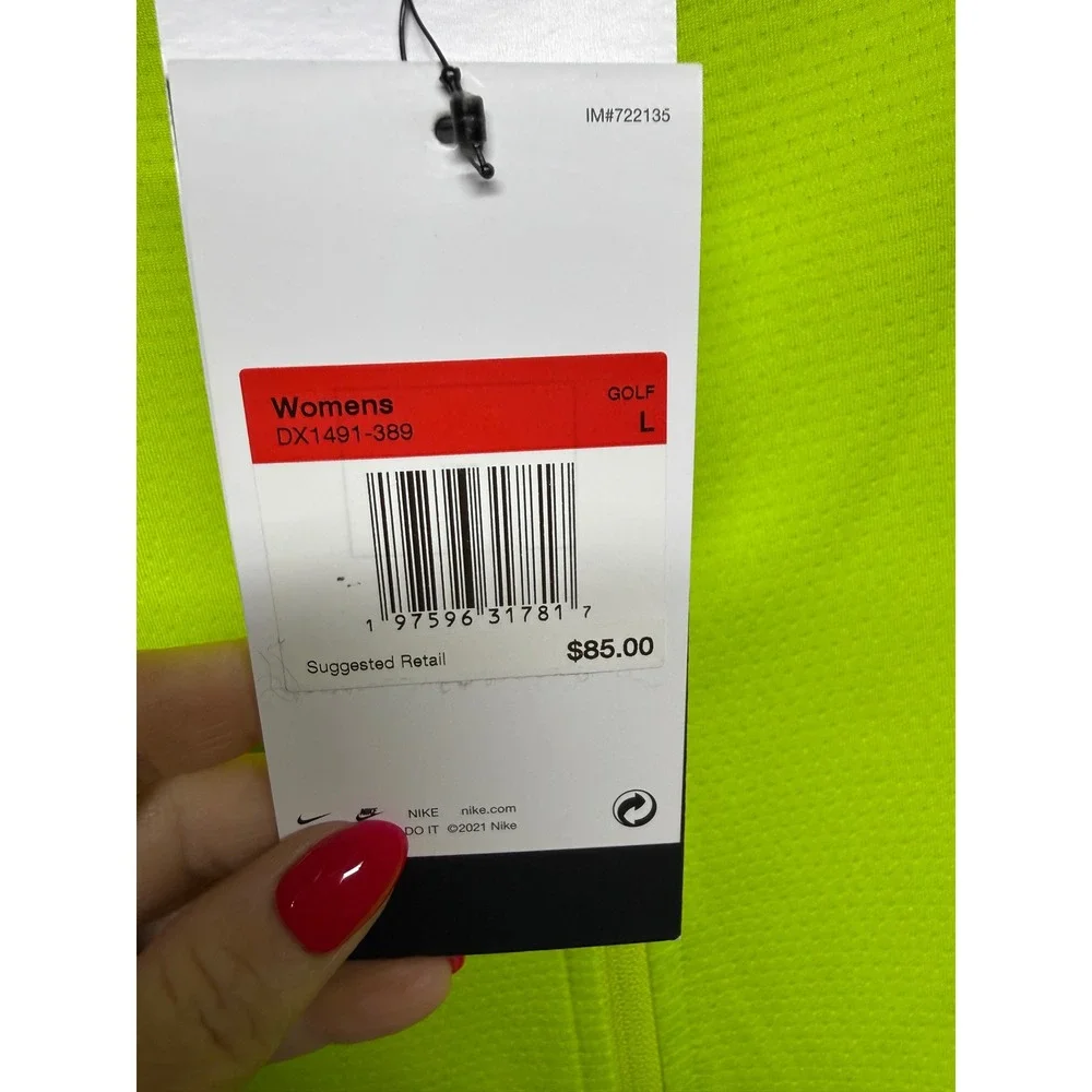 Nike Golf Dri-FIT UV‎ Victory Half-Zip Neon Yellow Volt Pullover DX1491-389 L